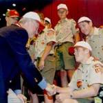 Clinton with Scouts